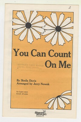 Choral Music:You Can Count On Me - Two Part Voices.-Qty 10 -Shawnee Press(EA-23)