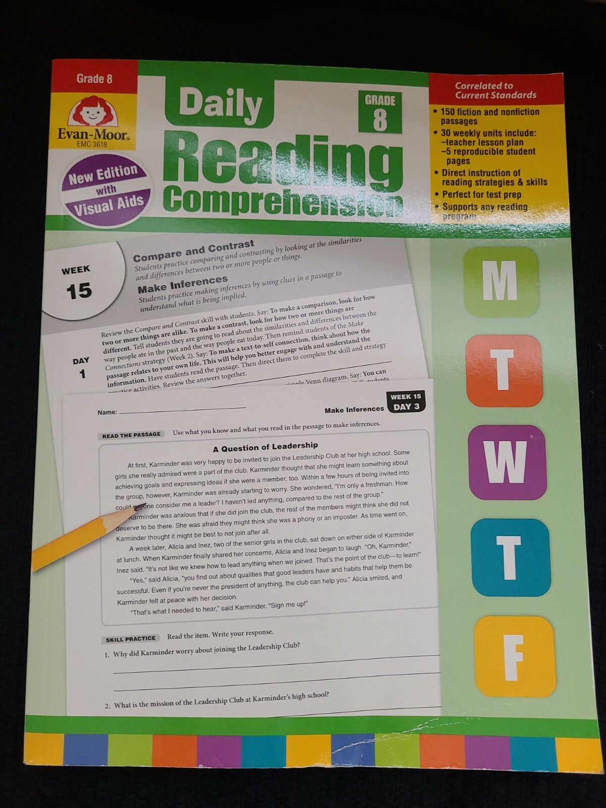 Daily Reading Comprehension : Grade 8 by Evan-Moor Educational ...
