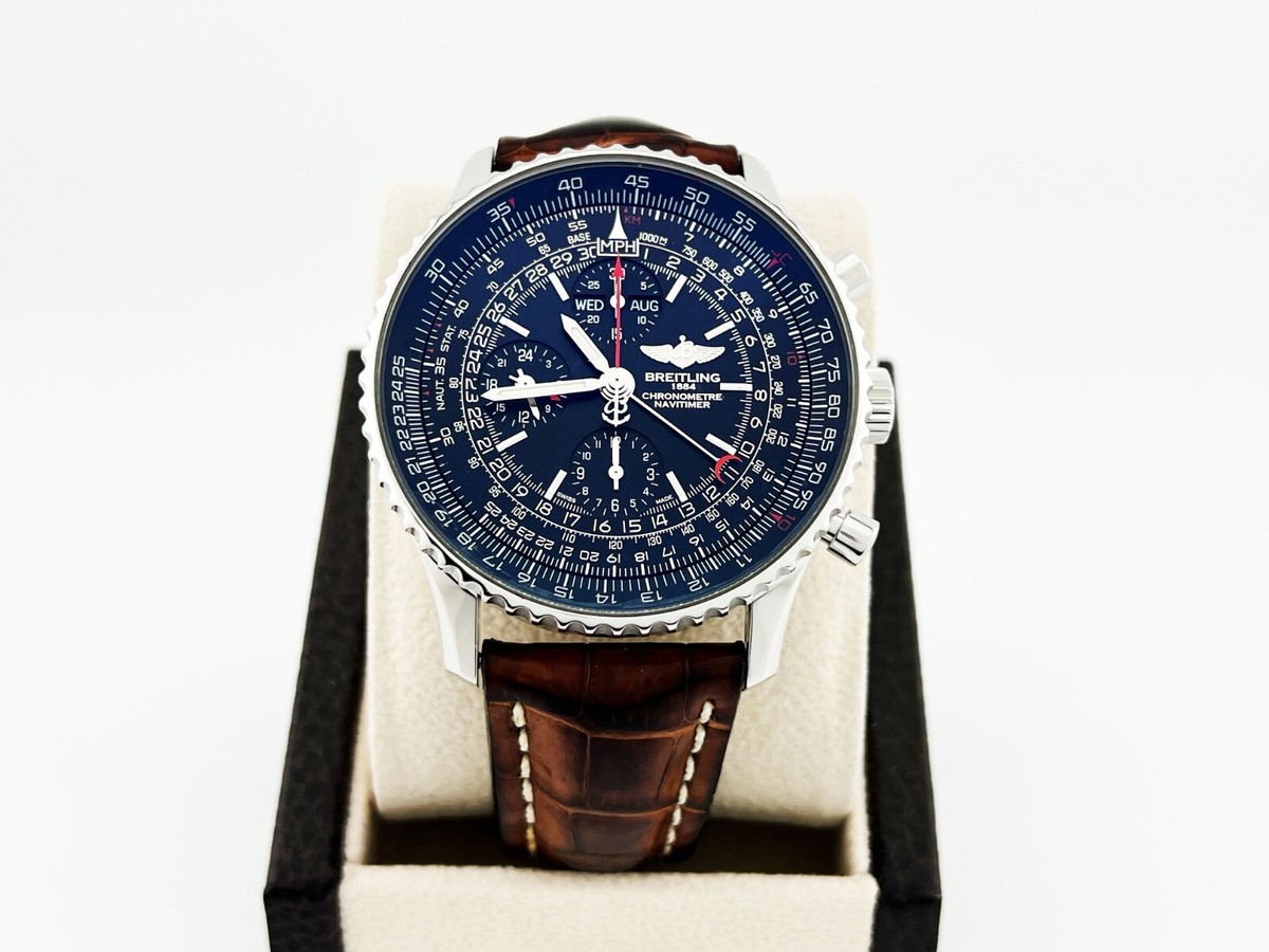 Breitling Navitimer 1884 A21350 Black Dial Stainless Steel Leather