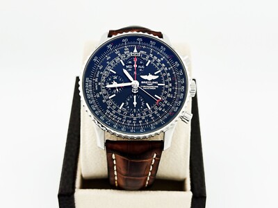 Breitling Navitimer 1884 A21350 Black Dial Stainless Steel Leather Strap 45mm