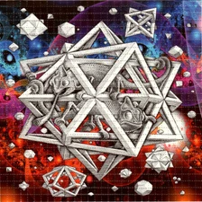 Psychedelic Chameleons BLOTTER ART perforated paper sheet psychedelic art