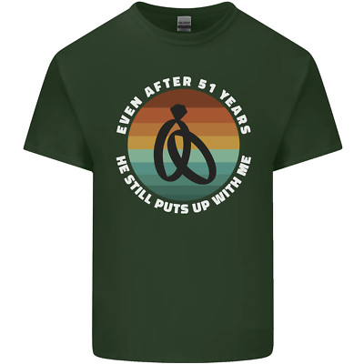 51. Hochzeitstag 51. Ehe Herren Baumwoll T-Shirt Tee Top
