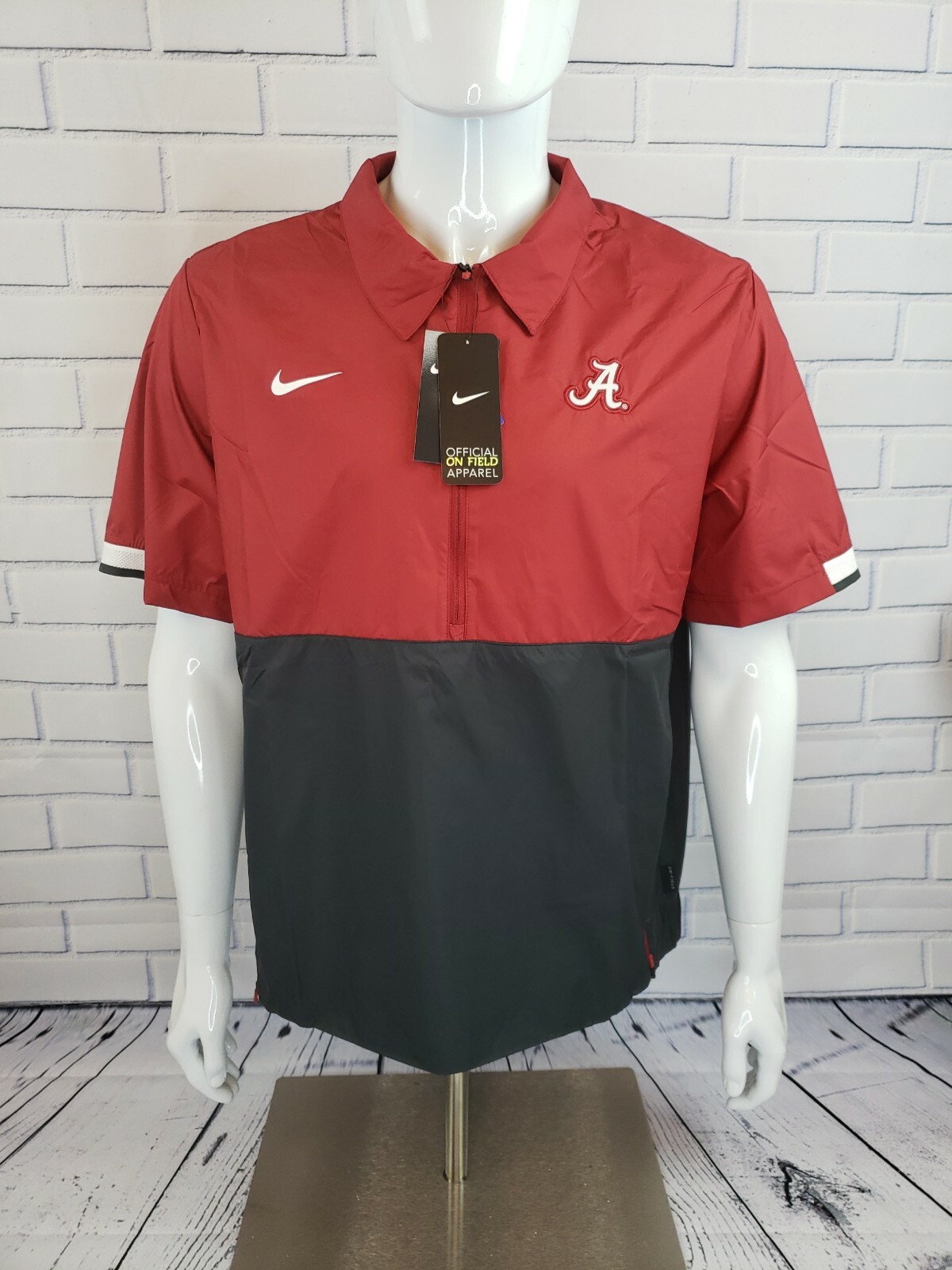Nike Alabama Crimson Tide 1/2 Zip Coaches Windbreaker, Mens Size L  (CQ5149-698) | eBay