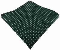 Tigertie Designer Seideneinstecktuch In GrüN DunkelgrüN Silberweiss Gepunktet