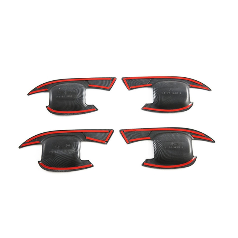 For MG ZS 2024 2025 2026 Carbon Fiber 4PCS Exterior Door Handle