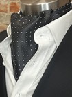 Bleu Bowtique NWT Men’s Black & White Pin Dot Print Ascot Cravat Tie