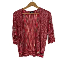 A.n.a A New Approach Women’s Petites Medium Size PM Pink Multi Cardigan Sweater