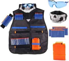 Tactical Vest Kit Toy with Refill Darts, Reload Clips for Guns N-Strike