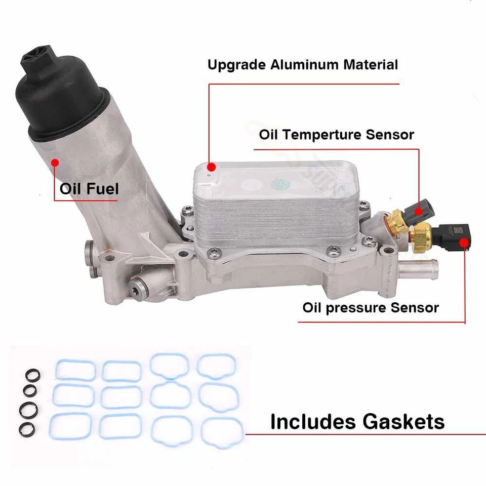 Oil Filter Adapter Housing & Seals For Dodge Cherokee Caravan Charger 2014-2017 Foto 3 de 4