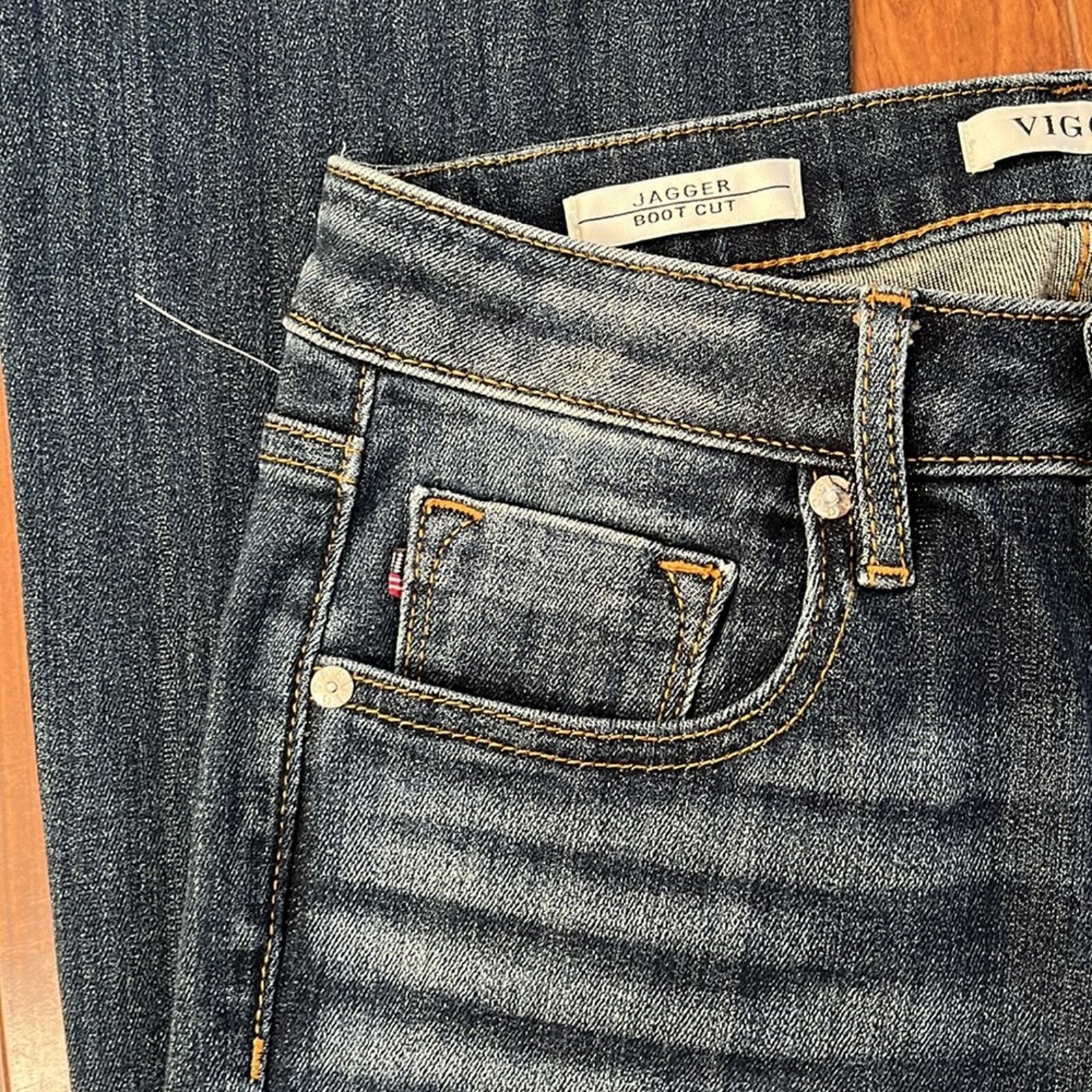 Vigoss Jagger Boot Cut Blue Jeans Womens Stretch Size 25 Waist Inseam 32 Inch