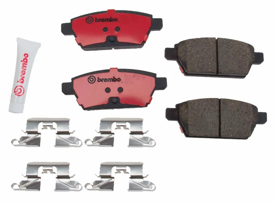 Juego de pastillas de freno de disco Brembo x2 delanteras + traseras para Ford Lincoln Mazda Mercury Foto 3 de 4