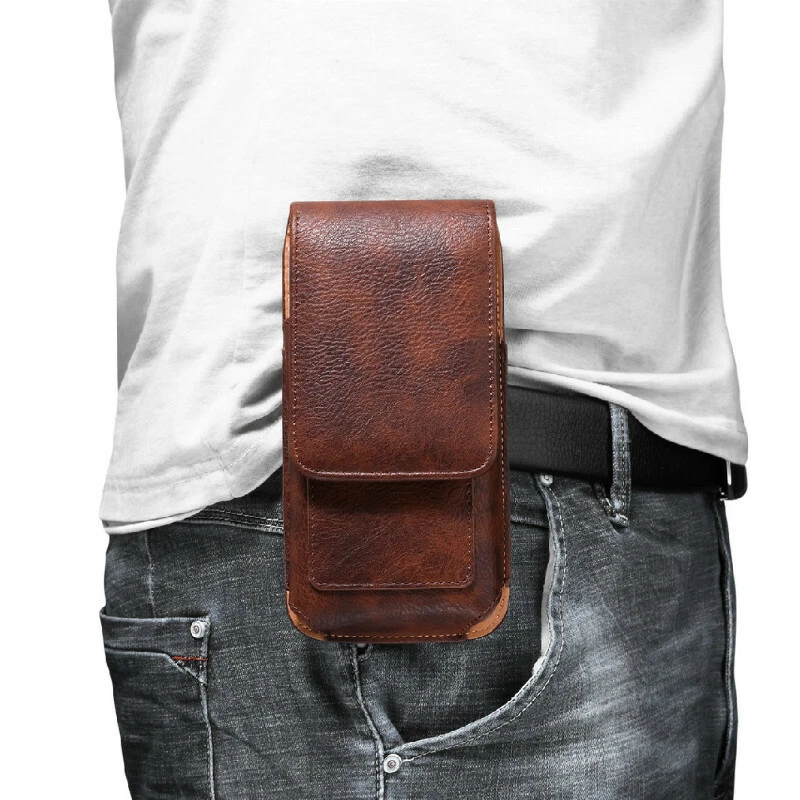Universal Leather Case for iPhone Phone Pouch Wallet Belt Waist Clip Bag Gift - Image 4 of 4