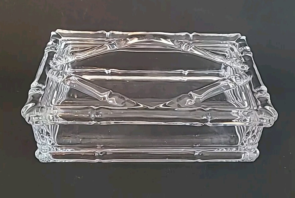 Tiffany & Co Crystal Bamboo Jewelry Box Trinket Box 6 1/4