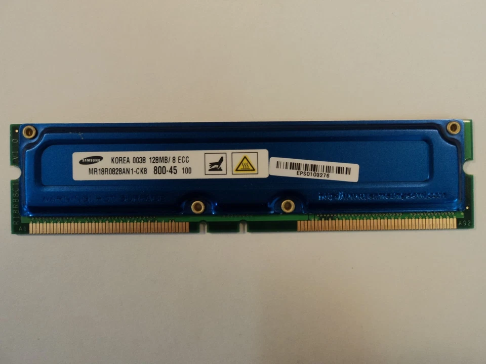 Samsung RAM Memory Module 128MB PC800-45 RDRAM RIMM ECC MR18R0828AN1-CK8 - Image 3 of 4