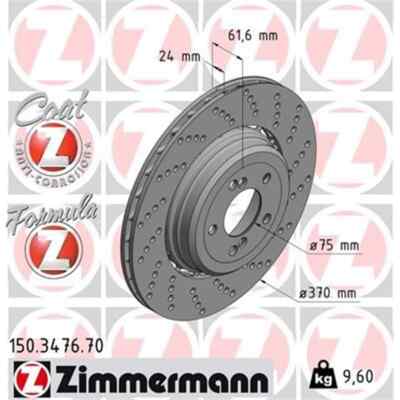 2x ZIMMERMANN Formula Z Bremsscheibe 150.3476.70