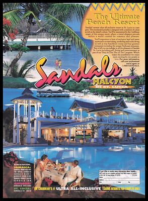 Sandals Halcyon in Lucia 1990s Print Advertisement Ad 1995