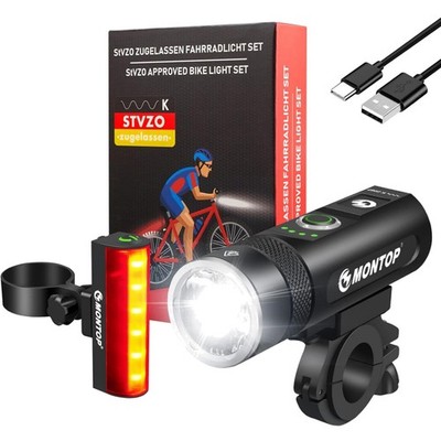 Fahrradlicht Set LED USB super hell 100 LUX  Fahrradlampe
