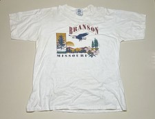 Vintage 90s Branson Missouri T-Shirt USA Made Gopher Sport Eagle Nature L
