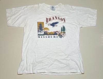 Vintage 90s Branson Missouri T-Shirt USA Made Gopher Sport Eagle Nature L