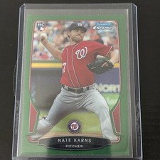 Nate Karns 2013 Bowman Chrome Green Refractor #115 Rookie