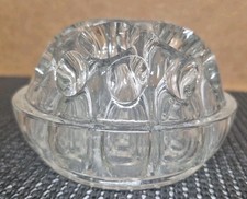 Vintage Dome Clear Glass 4  Flower Frog 19 Holes