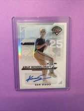 Kruz Schoolcraft 2025 Panini Prospect Edition Prizm Auto #24 San Diego Silver