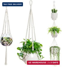 EWPJDK 3 PCS Macrame Plant Hanger Indoor Hanging Planter Basket with Wood Beads