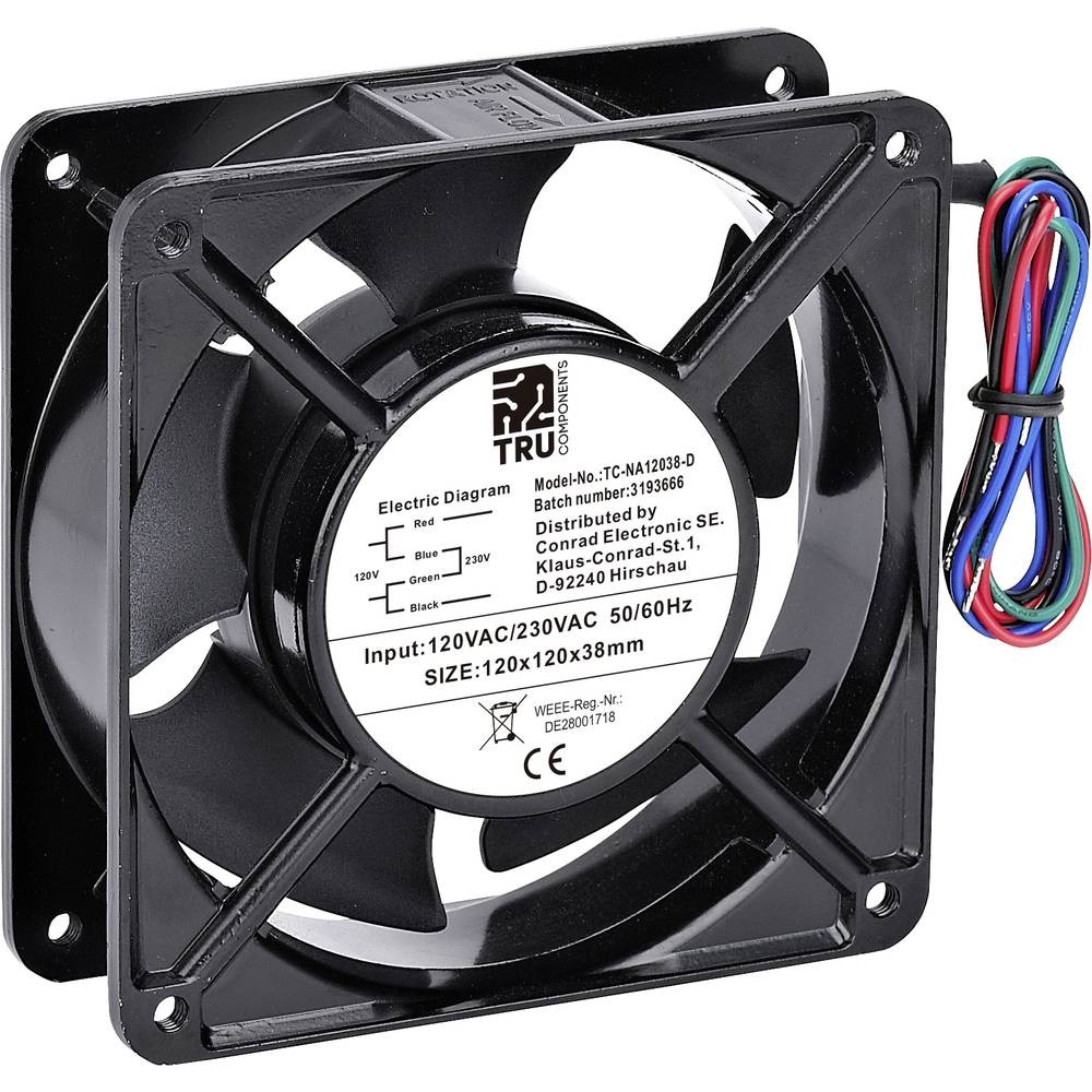 Ventilateur axial 230 V/AC évite la surchauffe avec son grand débit de 170 m³/h silencieux