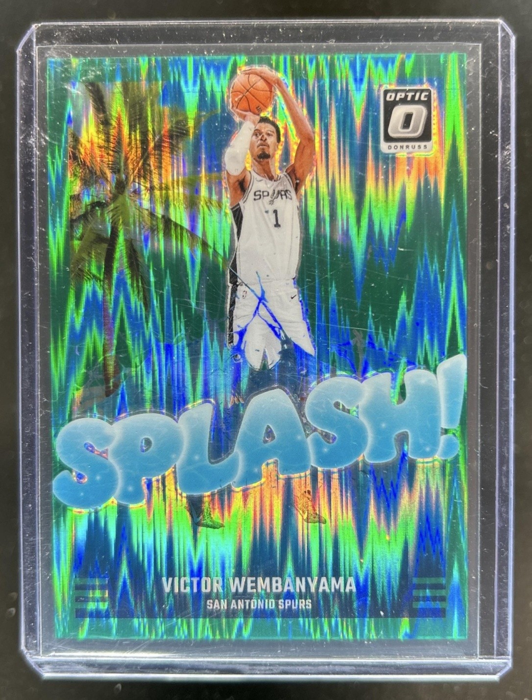 2024-25 Panini Donruss Optic Victor Wembanyama Splash! Green Shock #/149 Spurs
