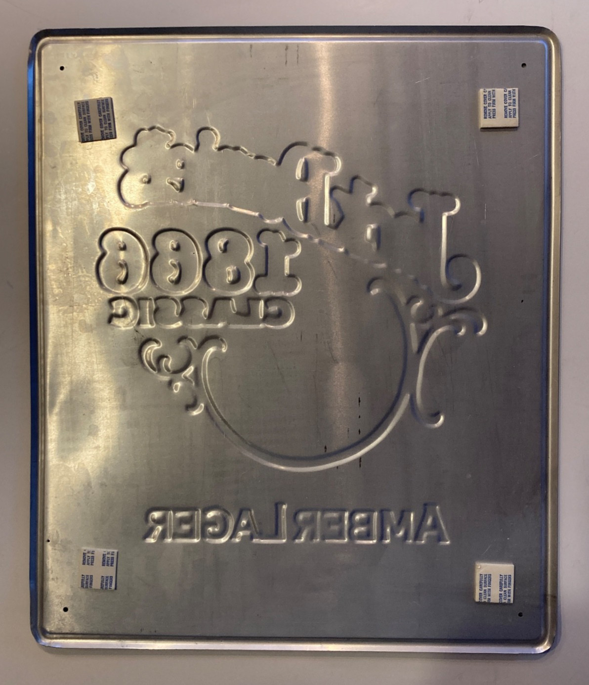 1995 Tin tacker 17X14 inch Jack Daniels Amber Lager BEER sign