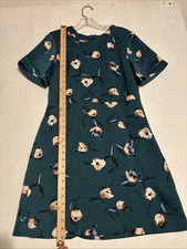 Banana Republic Teal Green Floral Tulip Print Women’s Short Sleeve Dress Size 6