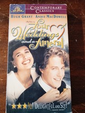 Four Weddings and a Funeral VHS 1993 Hugh Grant Andie MacDowell MGM VTG