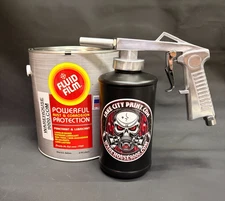 Gallon Fluid Film Amber, Standard Undercoating Gun, and 1 Black Quart Bottle