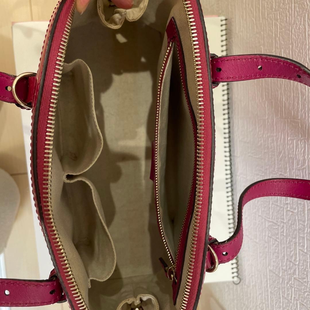 GUCCI Pink Leather GG Pattern 2WAY Shoulder Bag Handbag Vintage Authentic thumbnail 12