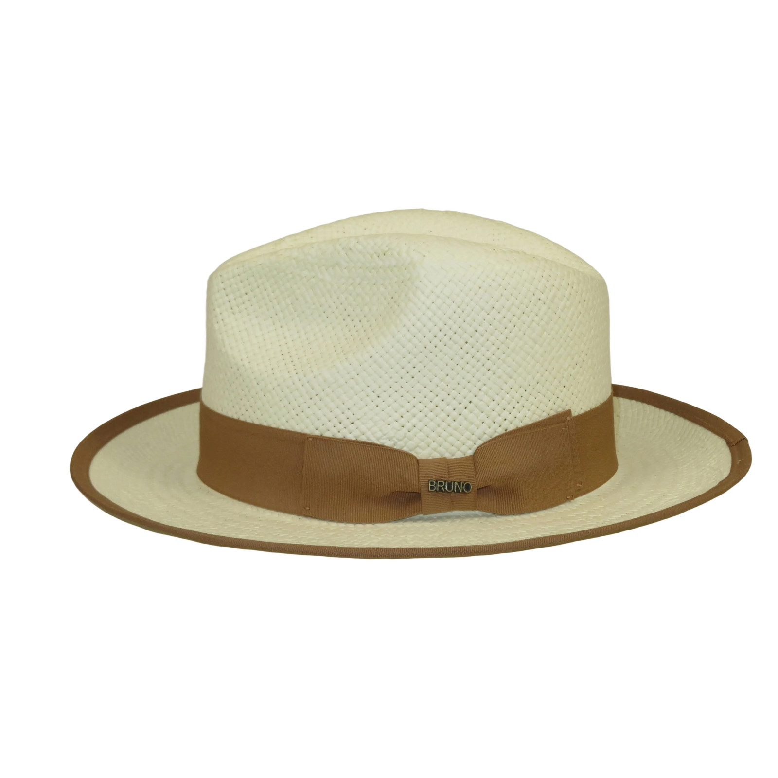 Mens Bruno Capelo Genuine Straw Hat Snap Brim Fedora PANAMA PM591 Ivory 21490₽