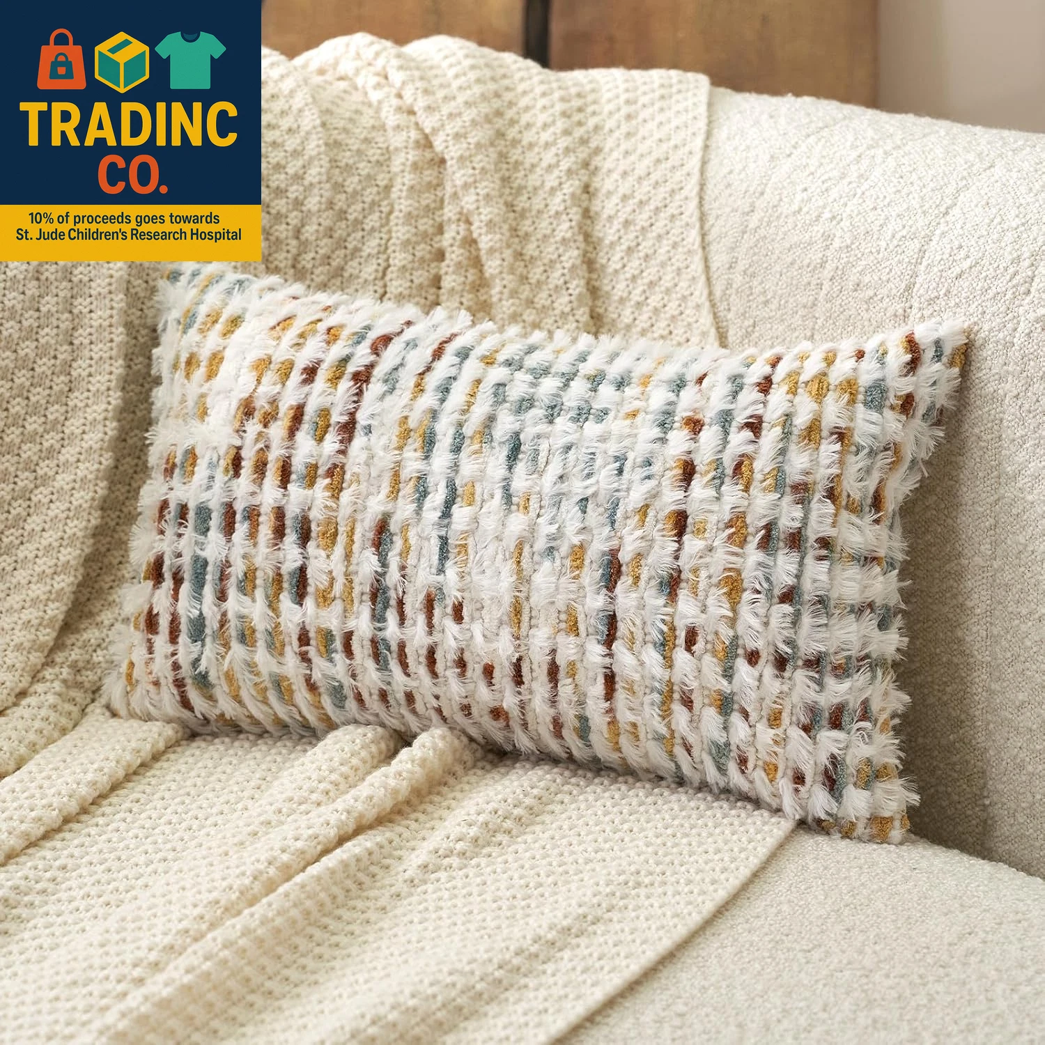 Boho Chenille Tufted Pillow Cover 12 X 20 Inch, Rectangle Decorative Lumbar Thro