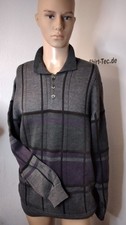 Herren Polo Strickpullover Gr.50 Anthrazit Lila Feinstrick Pulli Restposten