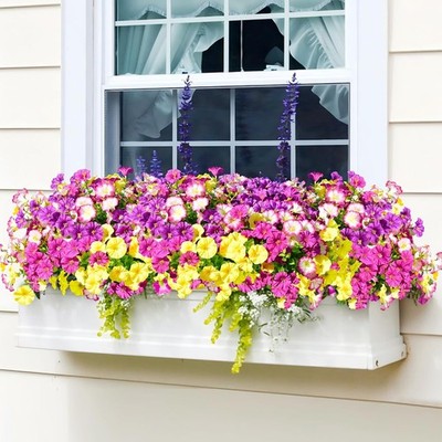 12 Bündel Künstliche Blumen wie echt Prunkwinde 6 Farben UV-Beständig Wetterfest