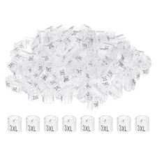140 Pcs Clothes Hanger Markers, 3XL Size Tag Fit 3mm Rod, Clear