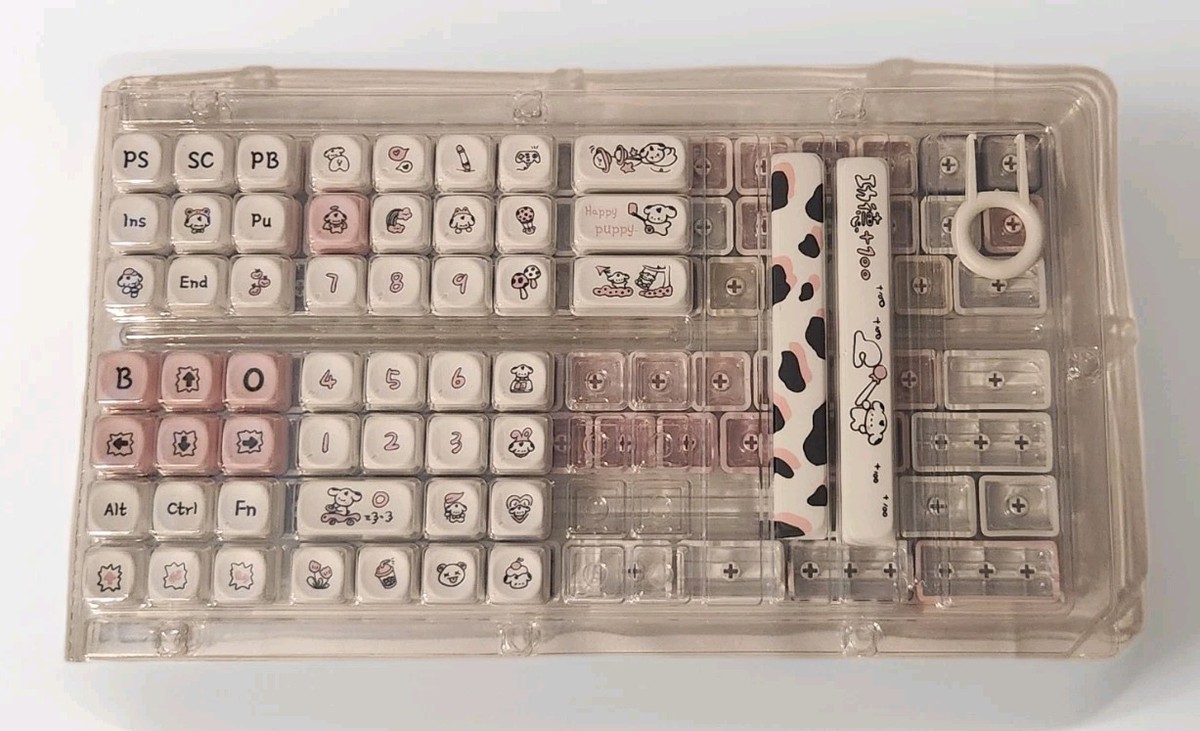Kawaii (cute) themed mechanical keyboard keycaps, Set Of 132