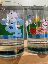 Blues Clues Set 2 Cups Zak Designs Plastic Floating Filled Bottom 2002 Nick Jr