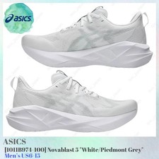 Size 14 - ASICS Novablast 5 White Piedmont Grey for sale online | eBay