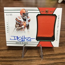 2017 Panini National Treasures Football David Njoku Rookie Patch Auto /85