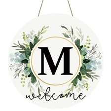 Monogram Letter M House Warming Gifts New Home Wreaths for Front Door Decor W...