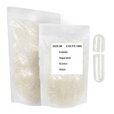 Size 00 Empty Capsules 1000 Count Gelatin Separated Clear for DIY Filling