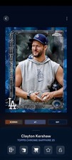 Topps Bunt Chrome Sapphire '25 Clayton Kershaw Image Variation Iconic DIGITAL
