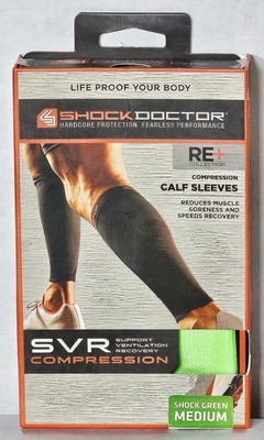 ***Shock Doctor SVR Compression Calf Sleeves (725-SE) Shock Green (Size: Medium)
