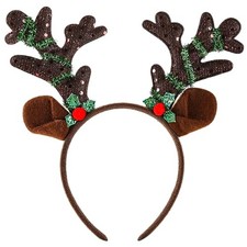 Reindeer Antlers Headband Brown Christmas Reindeer Headband for Christmas Deer