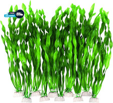 Artificial Fish Tank Plants, 12-Inch Tall Plastic Seaweed Decorations, 10 Packs