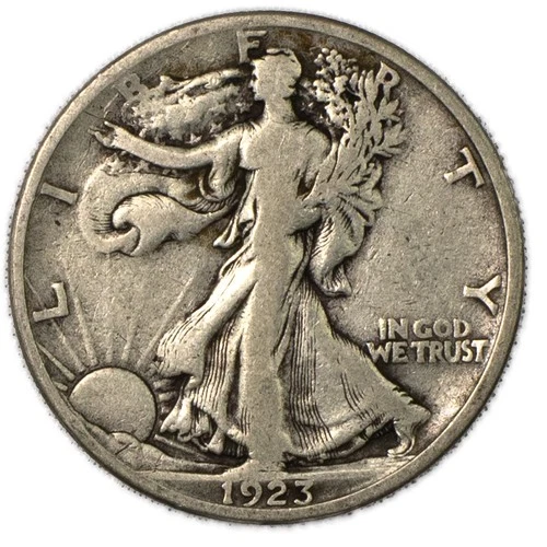 1923-S San Francisco Walking Liberty Silver Half 50c Fine F+